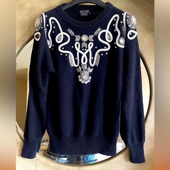 Vintage Pierre Cardin embroidered sweater size M - Picture 5 of 6